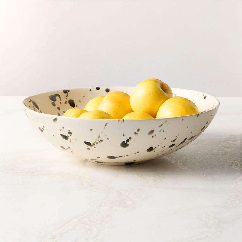 View Harper Black and White Splatter Serving Bowl details