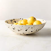 Harper Black and White Splatter Serving Bowl | CB2