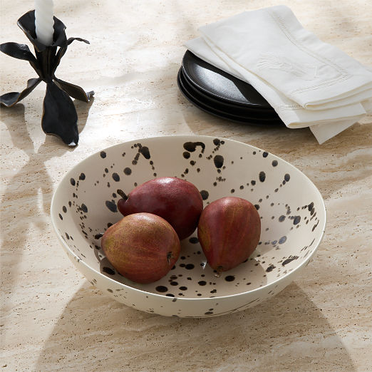 Harper Black and White Splatter Serving Bowl