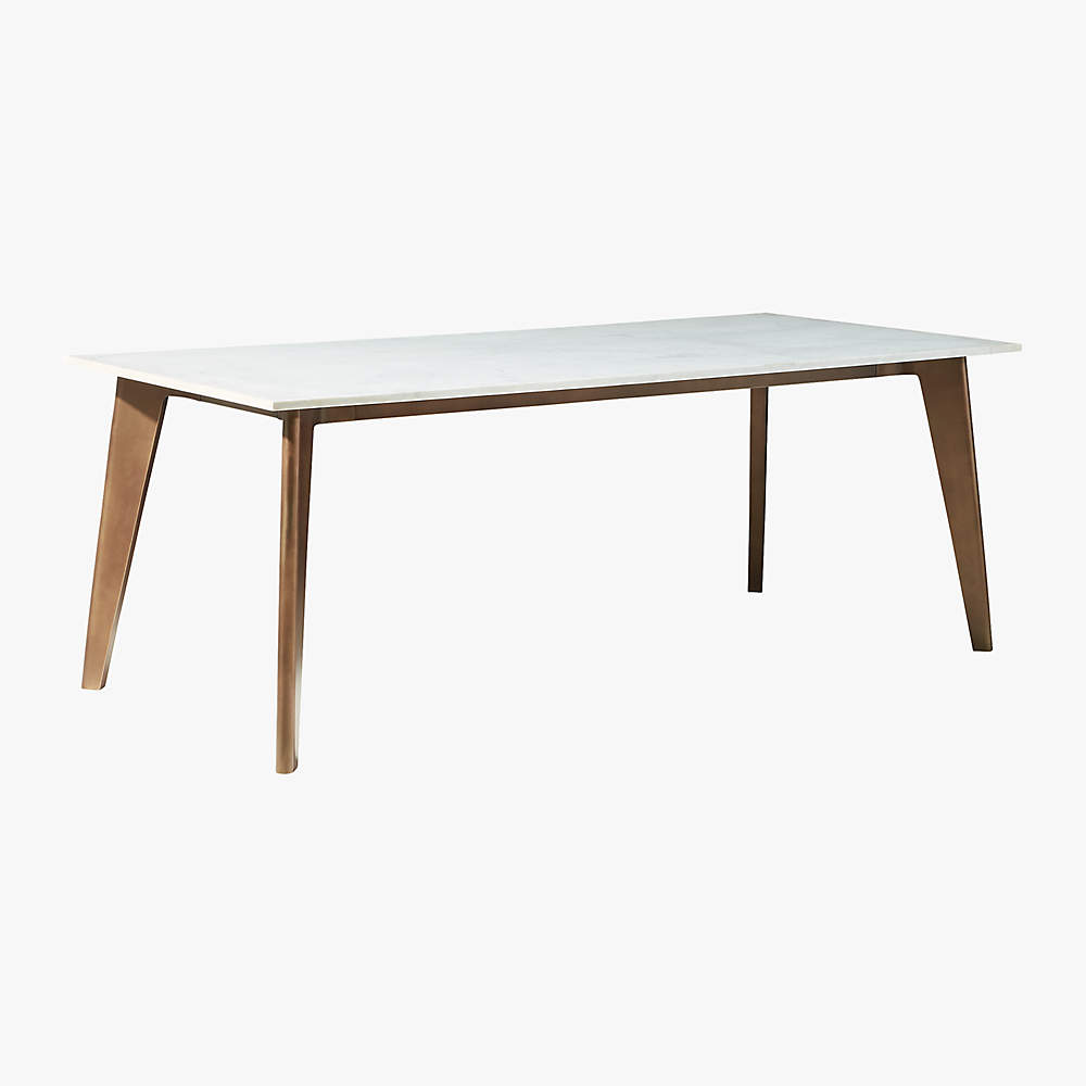 cb2 harper brass dining table