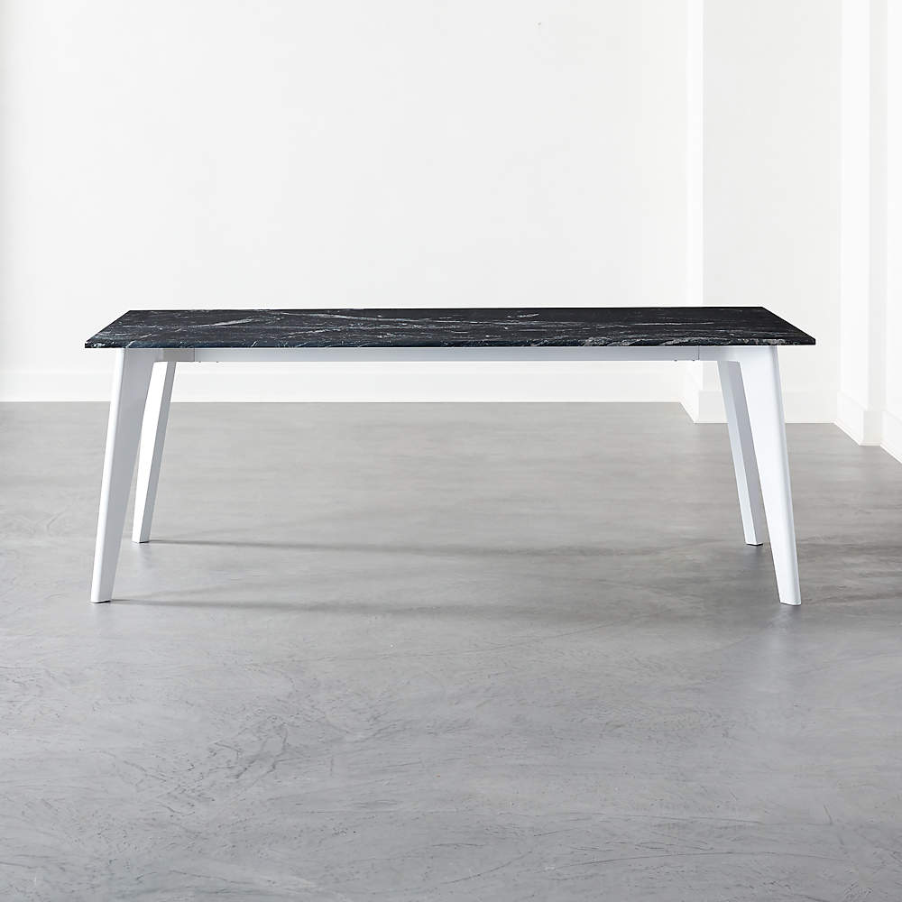 cb2 marble top dining table