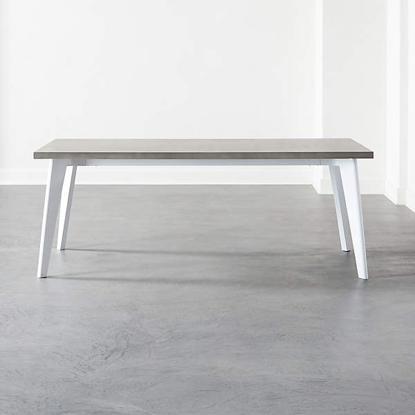 Harper White Dining Table With Concrete, White Top Dining Table