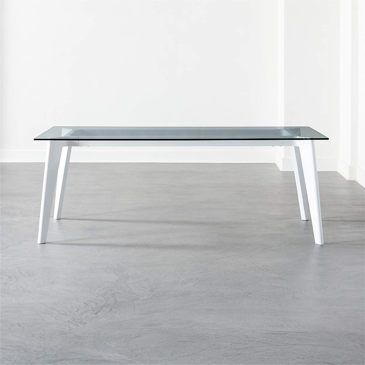 Harper White Dining Table with Glass Top CB2 Canada