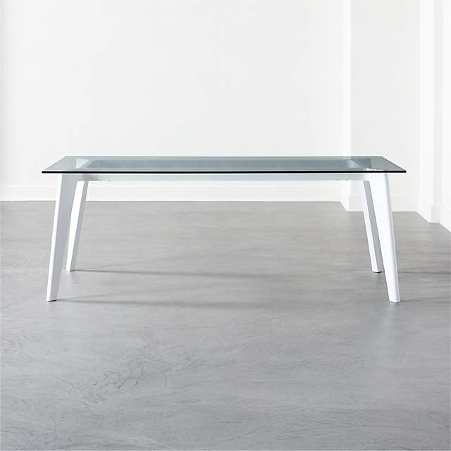 Glass and discount white dining table