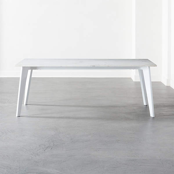 Harper White Dining Table With White Marble Top Reviews Cb2