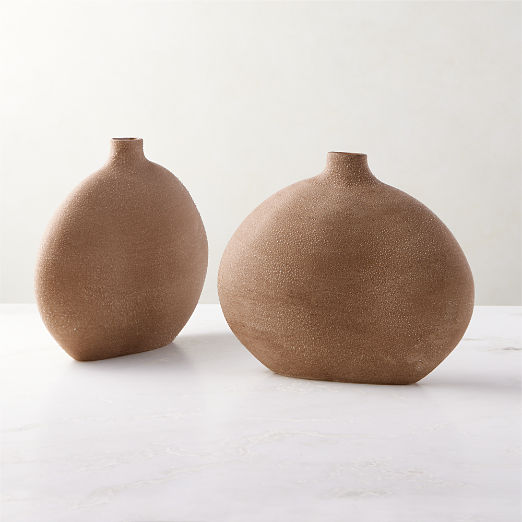 Haute Tan Ceramic Vase Short