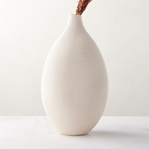 Haute Warm White Ceramic Vase Tall