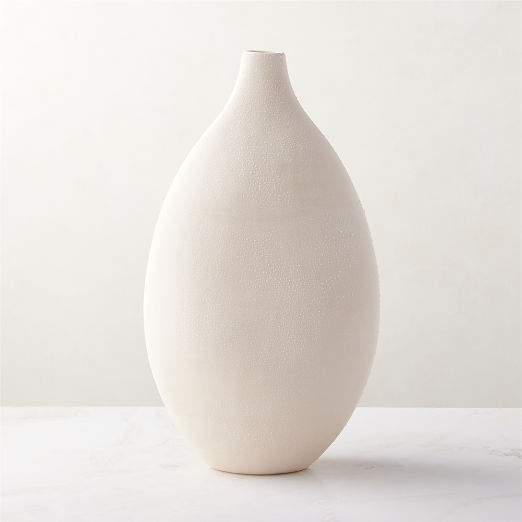 Haute Warm White Ceramic Vase Tall