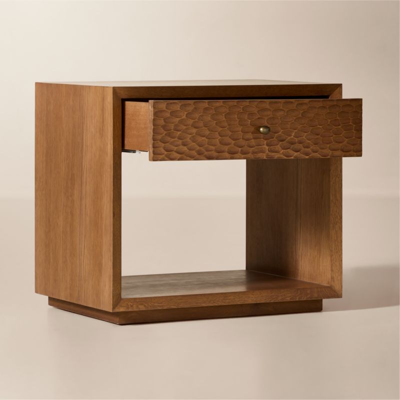 Hawk 26" Carved White Oak Open Nightstand - image 3 of 7