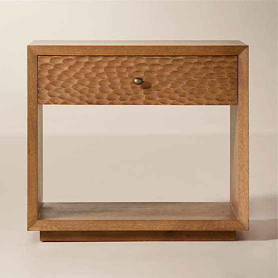 Hawk 26" Carved White Oak Open Nightstand