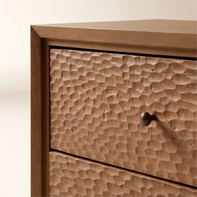 Hawk 32" Carved White Oak 2-Drawer Nightstand - image 6 of 7