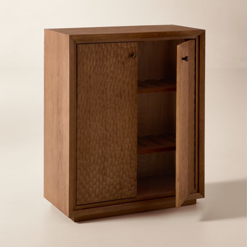 Hawk 32" Carved White Oak Entryway Cabinet - image 3 of 8
