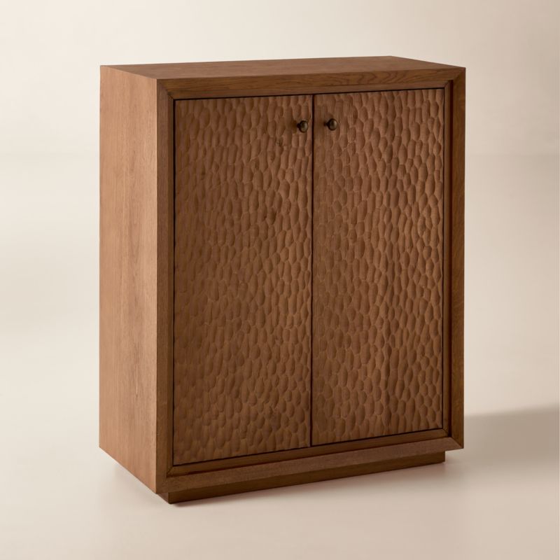 Hawk 32" Carved White Oak Entryway Cabinet - image 2 of 8