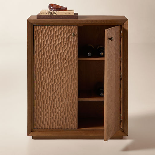 Hawk 32" Carved White Oak Entryway Cabinet