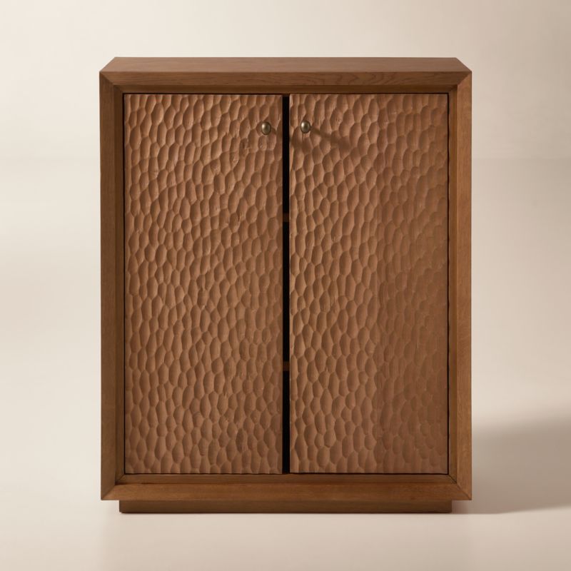Viewing product image Hawk 32" Carved White Oak Entryway Cabinet - image 1 of 8