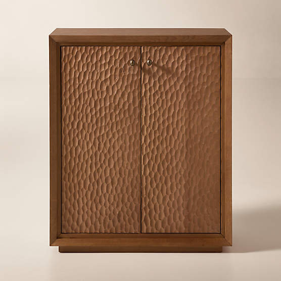 Hawk 32" Carved White Oak Entryway Cabinet