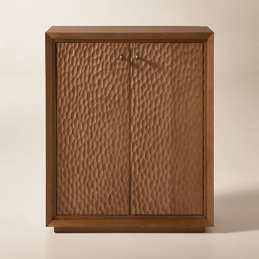 Hawk 32" Carved White Oak Entryway Cabinet