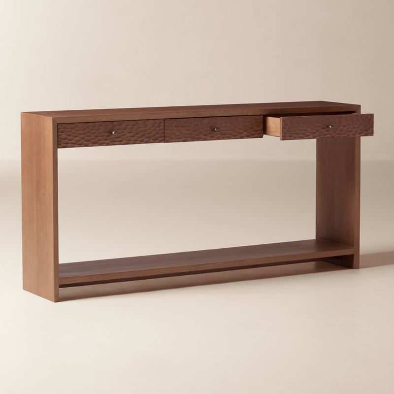 Hawk 69" Carved White Oak Console Table - image 3 of 8