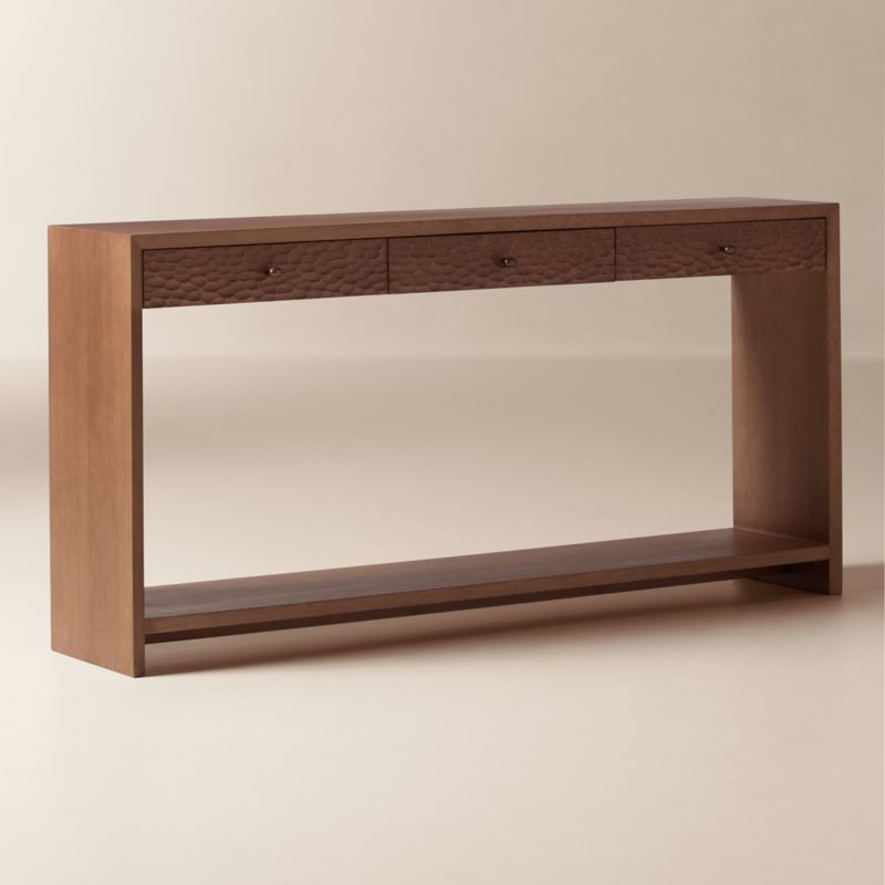 Hawk 69" Carved White Oak Console Table - image 2 of 8