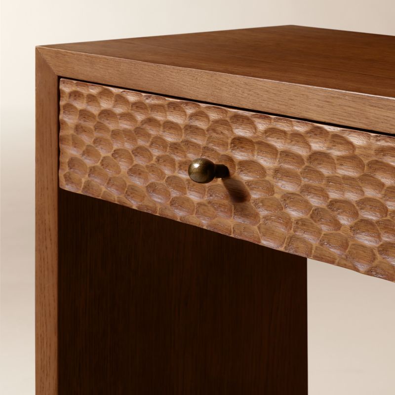 Hawk 69" Carved White Oak Console Table - image 6 of 8