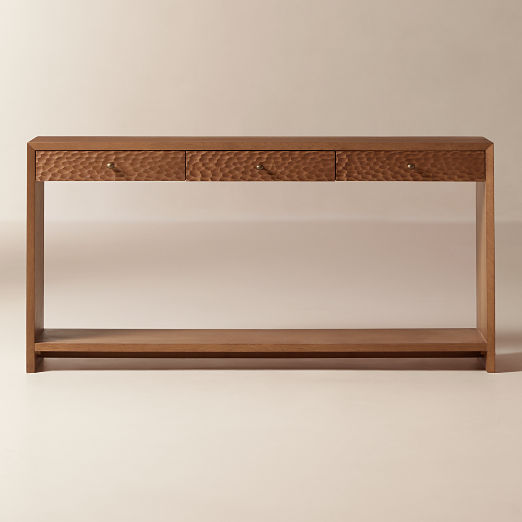 Hawk 69" Carved White Oak Console Table