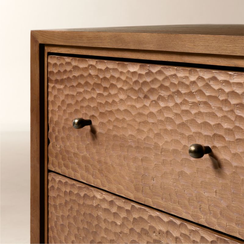 Hawk 70" Carved White Oak 6-Drawer Dresser - image 5 of 7