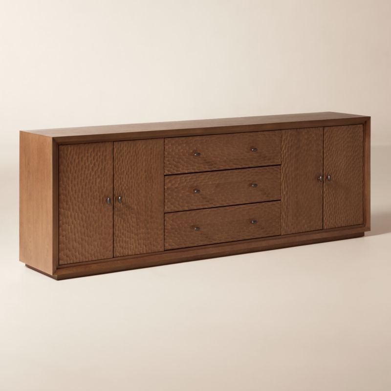 Hawk 96" Carved White Oak Credenza - image 2 of 7