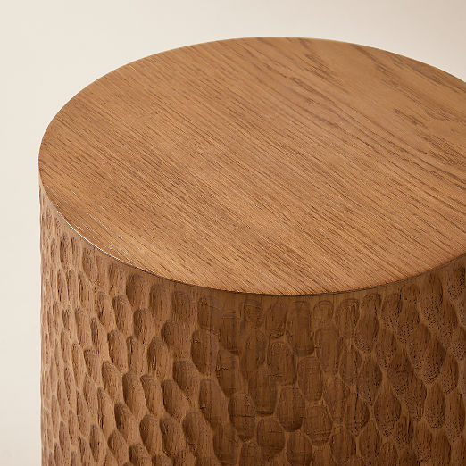 Hawk Carved Oak Side Table