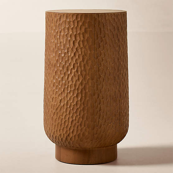 Hawk Carved White Oak Side Table