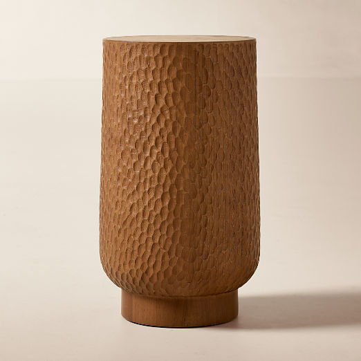 Hawk Carved Oak Side Table