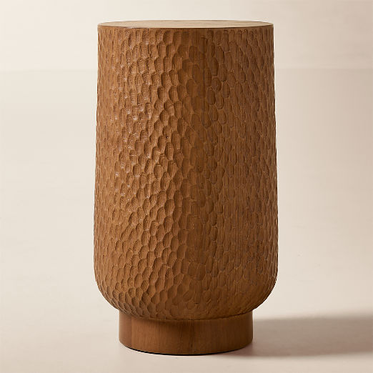 Hawk Carved Oak Side Table