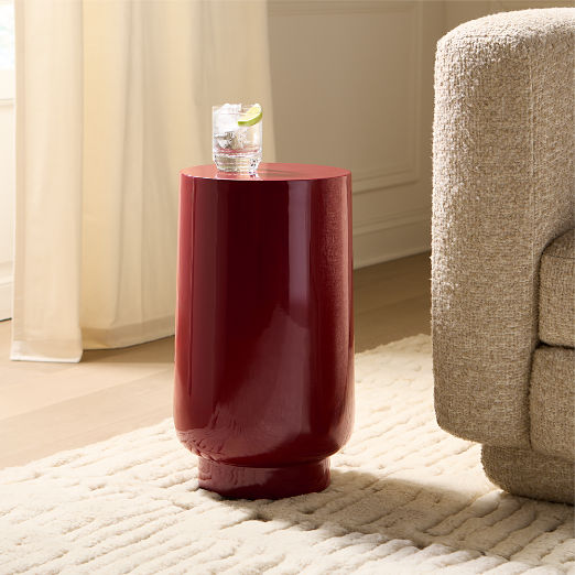 Hawk Dark Red Enamel Drink Table