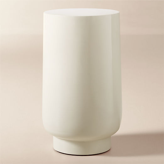 Hawk Warm White Enamel Drink Table