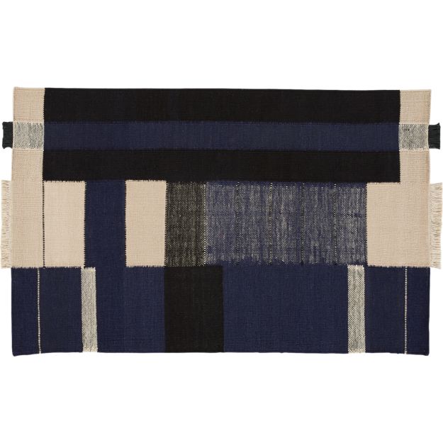 Haymarket Navy Wool Rug 5x8 + Reviews | CB2