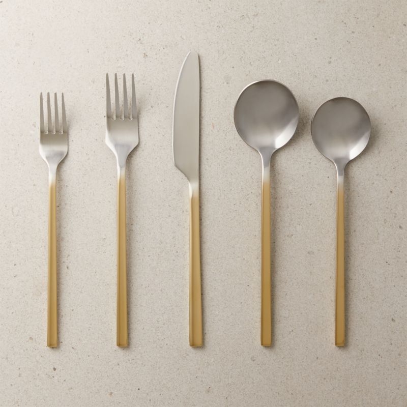 View 20-Piece Haze Two-Tone Flatware Set details