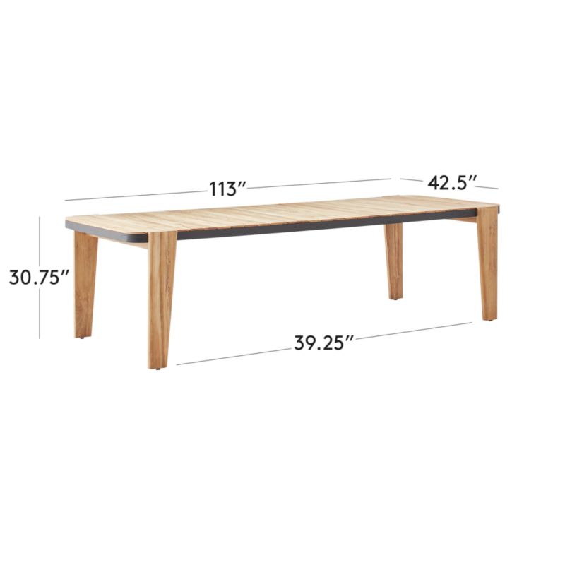 View Hazel 113" Teak Outdoor Dining Table - image 3 of 11