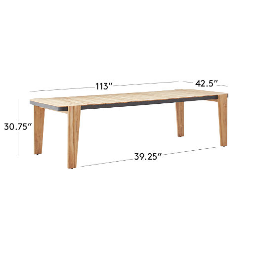 Hazel 113" Teak Outdoor Dining Table