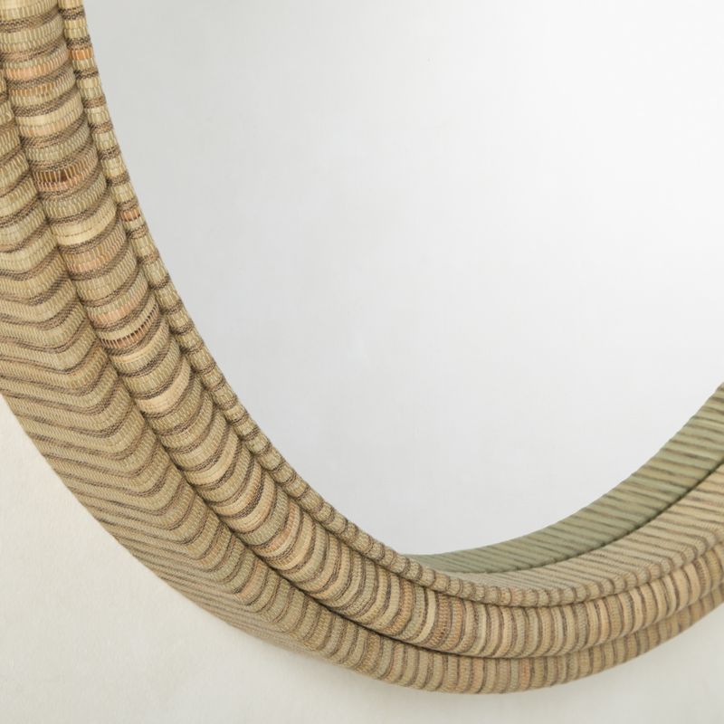 Heath Striped Fabric Round Wall Mirror 48" - image 3 of 5