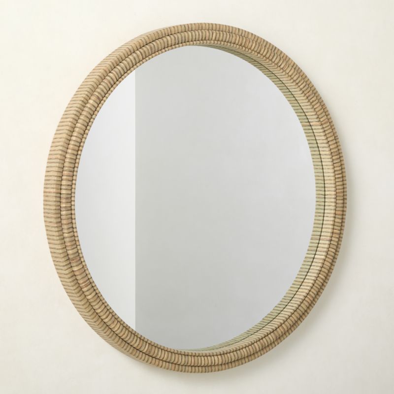 Heath Striped Fabric Round Wall Mirror 48" - image 4 of 5