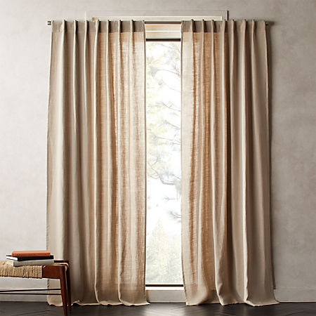off white linen curtain panels