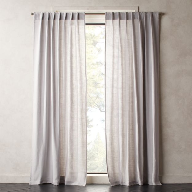 Heavyweight Silver Grey Linen Curtain Panel | CB2