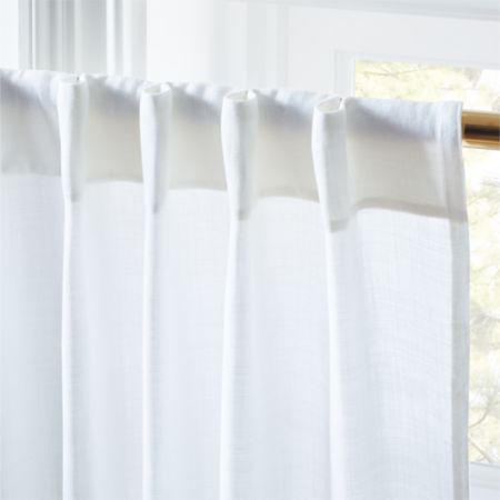 Heavyweight White Linen Curtain Panel 48 X84 Reviews Cb2