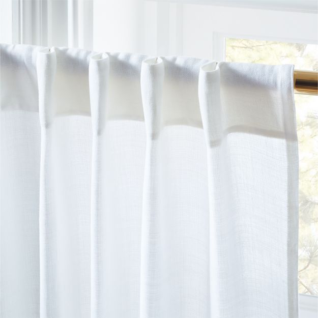 Heavyweight White Linen Curtain Panel 48"x120" + Reviews CB2 Canada