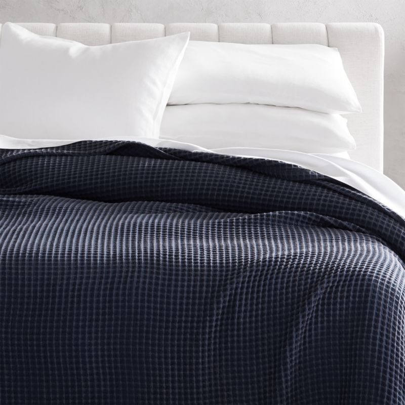 View Hedge Full/Queen Waffle Blanket Stonewash Navy details