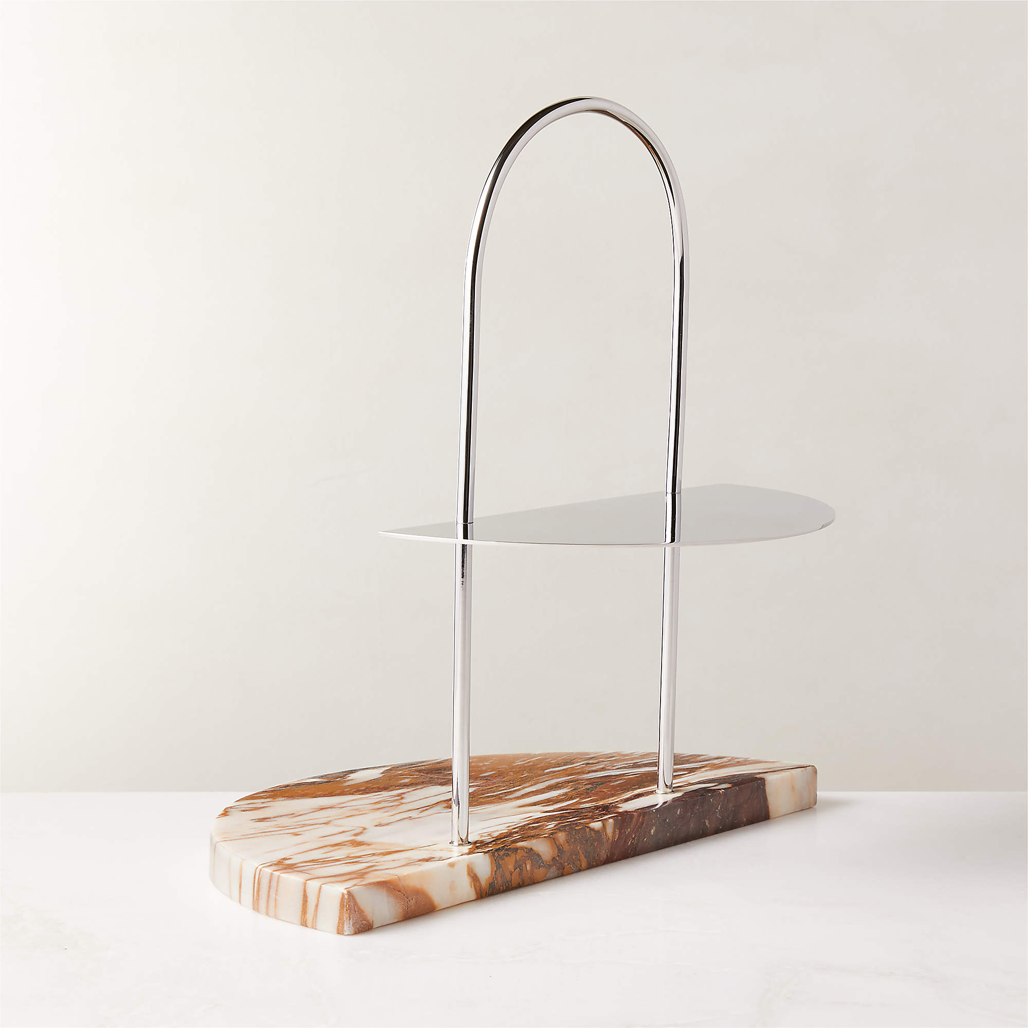 Helene Modern Marble Tiered Serving Stand + Reviews | CB2 Canada