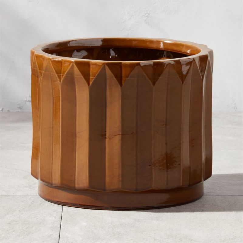 View Helios Glazed Earthenware Indoor/Outdoor Planter 13.75'' details