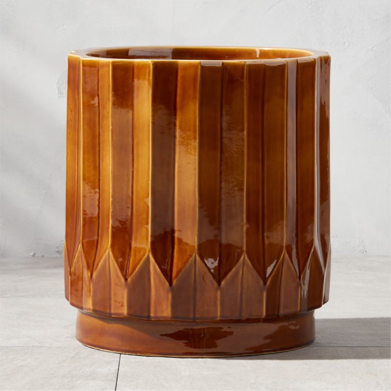 View Helios Glazed Earthenware Indoor/Outdoor Planter 18.5'' details
