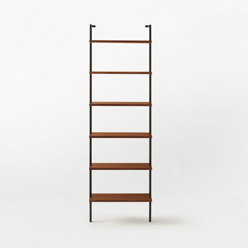 Helix 96" Walnut Wood Wall Mount Bookshelf - image 6 of 10