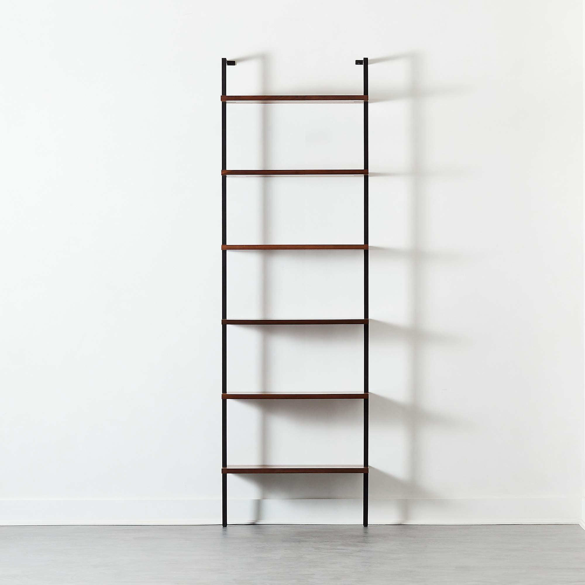 Helix Modern Walnut Wood Wall Mount Bookshelf 96'' + Reviews CB2
