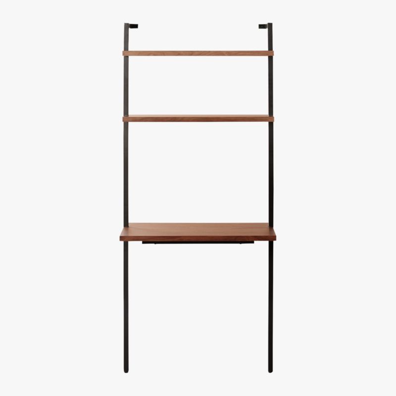 Helix Walnut Wood Wall Mount Desk with Shelves 70'' - image 5 of 10